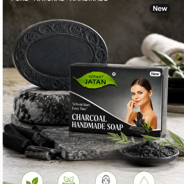 VEDANT JATAN CHARCOAL HERBAL SOAP PACK OF 100 GM